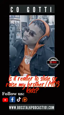 Co Gotti asked a question that most don't ever think through because  of anger! So many react then think later.  👏🏽👏🏽 For choosing to take care of the brother's kids.  How would you have chosen?  Slide or take care of his brother's kids? #BossTalk101 #dallastx #cogotti #foryouofficial #foryou #mzjamaica #eceo #mo3 #gonebutnotforgotten #takecareofthekids #legend 
