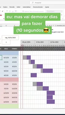 Aprenda a gerenciar seus projetos como um profissional usando o Excel! Neste vídeo, mostro como criar um gráfico de Gantt para planejar e acompanhar suas tarefas. #excel #gerenciamentodeprojetos #dicasdeexcel