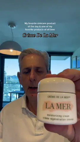 My favorite skincare product of the day is also one of my favorite skincare products of all time! The Crème de La Mer #skincare #luxuryskincarebrand #antiaging #antiagingskincare #mensskincare #skincaretips #lamer #lamerskincare 