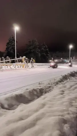 Troops doing cold weather training return from the field by foot march and via snowmobile. #USMC #ArcticCircle #SemperFi 
