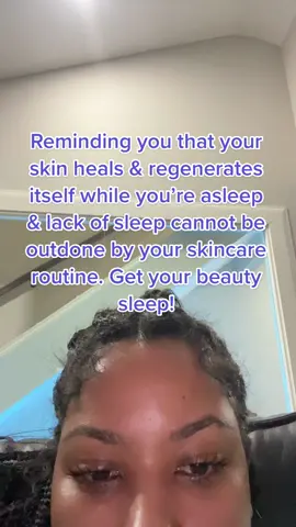 Doing a full skincare routine & not getting enough sleep is like taking 2 steps forward & 10 back. Beauty rest is very real so make sure you’re getting 6-8hrs of quality sleep every night! #esthetician #beautysleep 