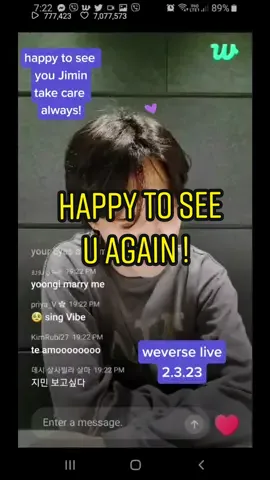 Kahit sandali lang live mo THANK U for coming!! we love you!! #jimin #parkjimin #bts #jiminweverselive #btsarmy 