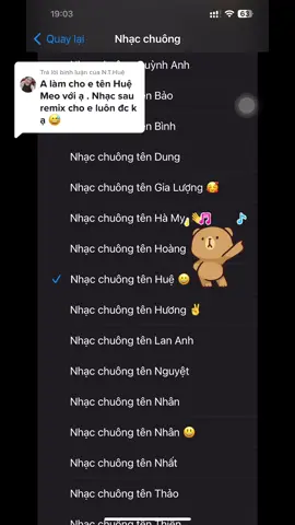 Trả lời @N.T.Huệ  Chúc bạn buổi tối vui vẻ. Nhạc chuông tên Huệ . 😘 #nhacchuongiphone #nhacchuong #nhacchuongdienthoai 
