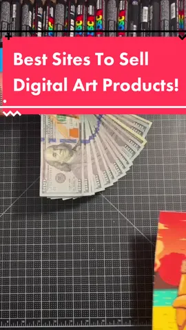 Here are the best sites to sell digital products a an artist, graphic designer or digital artist. If your an artist who create typography, logos, websites, templates and t shirt designs you should definitely check these sites out. This TikTok video is great for artist who are looking for business tips for their art business. #artist #graphicdesign #tiktokartist #art #LearnOnTikTok 