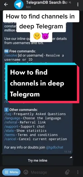 How to find channels in deep Telegram #telegram #deep #osint #tool #hacking #channel #free #secret #bot #database 