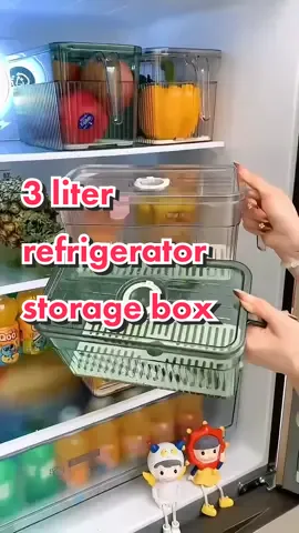 3 Liter Refrigerator Storage Box Food Grade Fresh-Keeping Grade Kitchen Storage Box. #refrigeratororganization #refrigeratorstorage #refrigeratorstoragebox #tiktokshop #fyp #foryoupage 