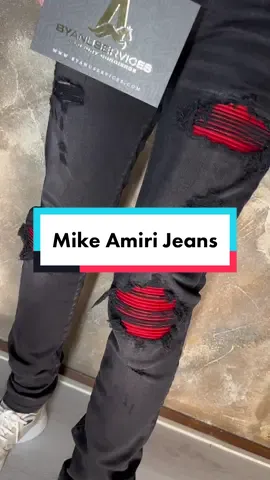 Mike Amiri with the red patches hit different… by interest contact us!🔥 #amirijeans #OOTD #designer 
