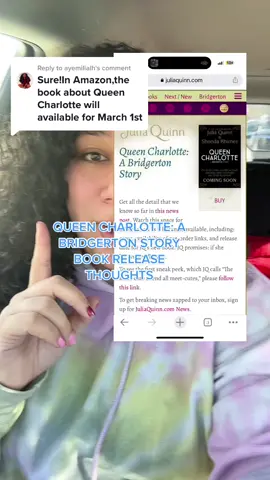 Replying to @ayemilialh I’m super excited about the book as well! Since Shonda is part of the event and she and Julia are co-writing the book, we will find out a lot about the book’s release date too! #bridgerton #queencharlottebridgerton #bridgertonqueencharlotte #queencharlotteabridgertonstory #bridgertontok #bridgertontiktok #juliaquinn #shondarhimes 