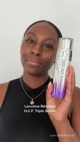Supercharge your skincare routine! The @lancome.official Rénergie H.C.F. Triple Serum tackles all my skincare needs in 1 bottle! #lancomepartner #HCFTripleSerum #SuperSerum #skincare #skincareroutine #contentcreator #beautycontentcreator #influencer #simpleskincare 