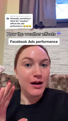 Replying to @mojotemple yes, the weather CAN affect your Facebook Ads performance. So can big news stories, political, and tragic events.  #advertisers #advertisingtiktok #facebookads #facebooksadscoach #facebookadsmentor #facebookadtips #facebookadsmentor 