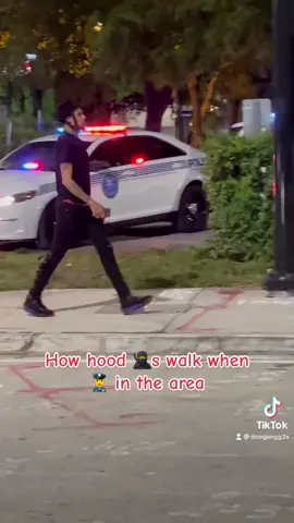 Dat walk get serious when 👮‍♂️ in the area 😅 #funny #skit #acting #walk #police #comedyvideo #viral #doogang3x #miami 