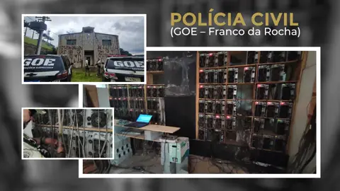 ➡️ Polícia Civil (GOE Franco da Rocha) encontra galpão de mineração de criptomoedas que furtava energia para o funcionamento, em Caieiras. No local foram encontradas 74 máquinas em operação. O furto de energia foi confirmado por agentes da concessionária. As investigações prosseguem para identificação dos responsáveis. #pcsp #policiacivilsp #policiacivil #policia #pcnaveia 