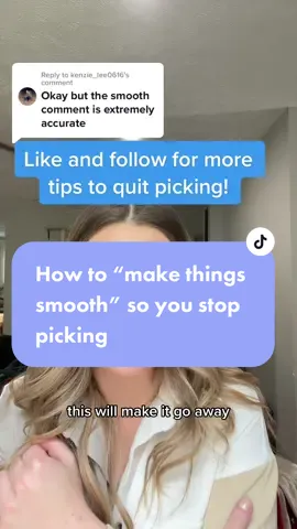 Replying to @kenzie_lee0616 How to make things smooth WITHOUT picking #dermatilomania #bfrd #skinpicking #excoriationdisorder #ocd #autism 