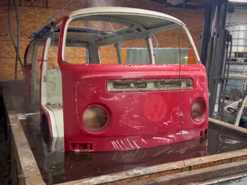 Before and after dipping the 69 Volkswagen bus! #vw #fyp #transformation #beforeandafter 
