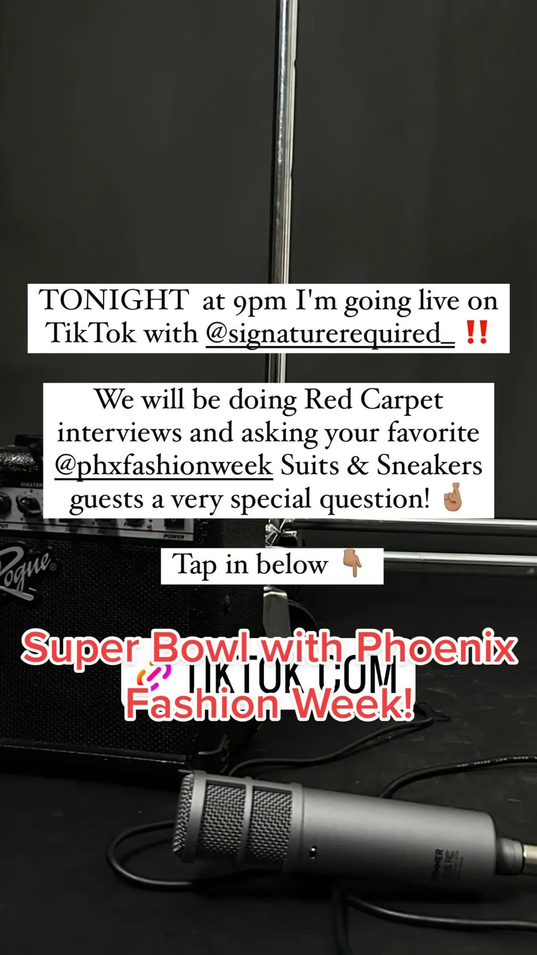 tap in tonight at 9pm MST to see us do live red carpet interviews! #SuperBowl #fashionweek #live #model #Runway #redcarpet 