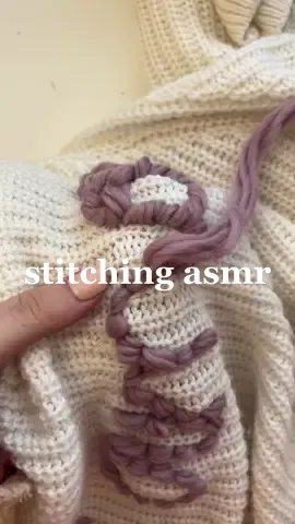 a little stitching asmr… i don’t even remember what show i was watching in the background 😅 #embroidery #handembroidery 