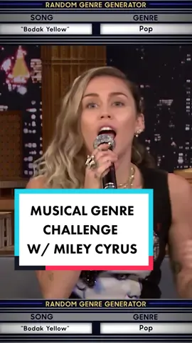@mileycyrus does a pop rendition of @iamcardib’s “Bodak Yellow” in the Musical Genre Challenge! 🎶 #FallonFlashback