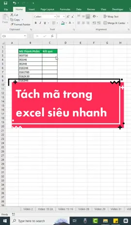 Tách dữ liệu nhanh bằng Flash Fill #excel #tinhocvanphong #LearnOnTikTok #exceltips #word