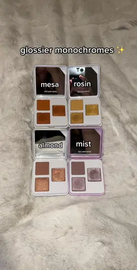 i love these sm ✨ #glossier #glossiermakeup #glossiereyeshadow #glossiermonochromes #monochromes #glossierfan #glossierskincare #glossiercheck #makeup #makeuptok #makeuptiktok #makeupfan #eyeshadow #fyp #foryou #foryoupage 