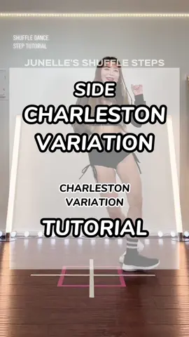 Side Charleston Step Variation TUTORIAL 👟 To do the Charleston Step, you use the balls of the feet (the front part of the sole), but this step is a variation that also uses the heels. 👣  #shuffledance #shuffletutorial #footwork #footworktutorial #shuffle #charleston #charlestonstep #charlestonshuffle #drill  #side #beginnershuffler #tutorial #dance  