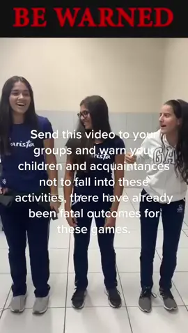 Send this video to your groups and warn your children and acquaintances not to fall into these activities, there have already been fatal outcomes for these games.