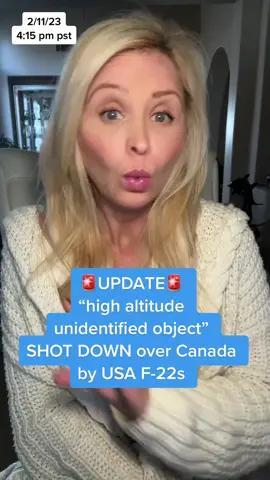 #highaltitudeobject #unidentifiedobject #canada UPDATE on another high altitude unidentified object shot down by USA F-22s over Canada TODAY
