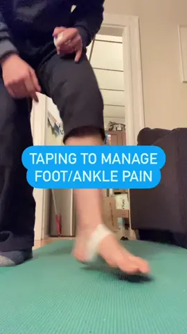 This is a navicular lift taping strategy for anti-pronation. Very simple and effective for the right cases! Generally if you have a lot of arch collapse with weightbearing and walking/running, this can help with short term pain relief.  Please don’t use this as the only way to treat your pain! Taping is only shown to help in the short term and should be supplemented with exercise and potentially manual therapy.  I advise you to seek out a medical professional if you’re in pain! Check out my website at crosshealthwellness.com if you like this kind of information and want to learn more! #wellness #motivation #improve #consistency #training #habits #improvement #SelfImprovement #active #Fitness #taping #footpain #anklepain #Running #physicaltherapy 