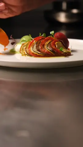 With me, I let your imagination run wild #ratatouille #roastdinner #finedining  Let us jump in and experience the flavours of the south of France with this classic yet timeless dish. A blend of seasonal and vibrant vegetables simmered in a oh-so-rich tomato sauce, this hearty meal is best enjoyed with a zesty Cote de Provenance wine. Give it a try, and fall in love with this timeless recipe.  Taste 8/10 Visuals 8/10