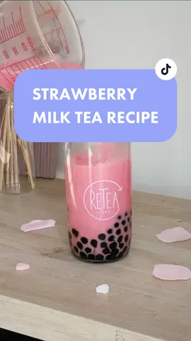 How to make strawberry milk tea in <5 MINS! 🍓 All you need is 3 tbsp of strawberry powder + 1 tbsp of creamer powder + 1 cup of hot water or tea🧋 Add your favourite toppings + ice and you’re done! Treat yourself to a cup of bubble tea today.  Click on the Link in our bio to shop 📩 ______  #valentines #Love #ValentinesDay #gift #valentinegift  #valentinesdaygift #valentinesday2023 #vday #galentines #bemyvalentine #boba #bubbletea 