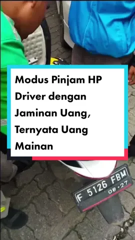 Buat para ojol harap hati-hati beragam modus kejahatan di jalan, terjadi modus pinjam HP milik driver dengan jaminan uang dititipkan ternyata isinya uang mainan. Penumpang kabur membawa HP ojol. #infojabodetabek #indonesia #beritanasional #ojol #ojekonline