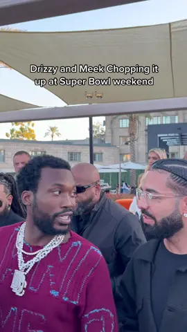 Two GOATS! New collab on the way?? #meek #meekmill #drake #drizzy #SuperBowl #gldgang #fyp