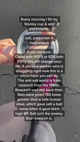 POTS EDS women's health and salt. Magnesium & potassium. These elements to our healthy diet is important in women's health. I pee less with electrolytes. I feel better. If you have POTS I beg you to do this. #POTS #potssyndrome #eds #electrolytes  #ehlersdanlossyndrome #connectivetissuedisorder 