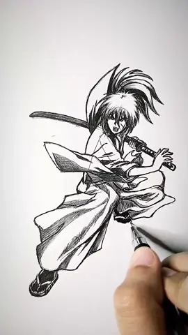 StickMan-Samurai SpredDrawing #fyp #foryoupage #rurounikenshin #kenshin #kenshinhimura #samuraix #anime #manga #drawing #sketch 