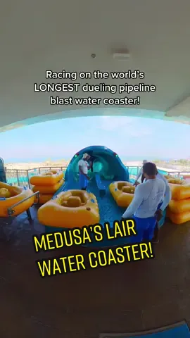 The world’s LONGEST dueling pipeline blast water coaster! 🤯 Would you try this? @atlantisdubai Medusa’s Lair at Aquaventure waterpark Dubai! #travel #waterpark #waterslide #watercoaster 