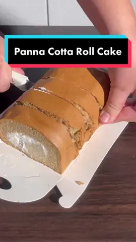 Treat yourself with a delicious a delicious slice of this Earl Grey Panna Cotta Roll Cake 🍵💕 #asiandesserts #pannacotta #rollcake 