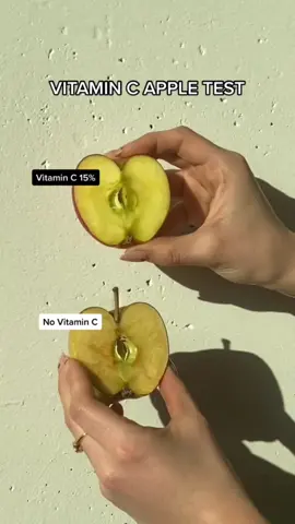 The apple test proves the efficacy of our Vitamin C Concentrate 15%, which works to both prevent and repair skin damage #nipandfab #vitaminc #vitc #vitamincskincareproducts #freeradicaldamage #freeradicalprotection #freeradicalbooster #antioxidantskincare #collagenstimulating #glowingskintipsnaturally 
