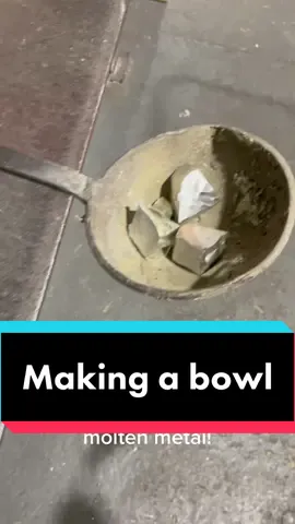 Making a bowl with molten metal!  #moltenmetal #foryou #bowl #specialk @Kellogg’s  