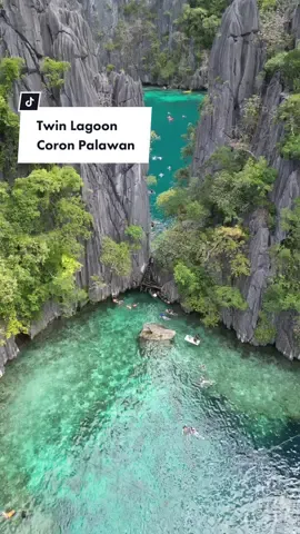 Definitely the best view of Coron, Palawan's Twin Lagoon A DM us to inquire about our Coron packages # #coron #coronpalawan #twinlagooncoron #traveltiktok #philippines 