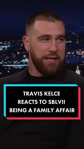 @traviskelce reacts to #SBLVII being a family affair. #TravisKelce #Kelce #FallonTonight