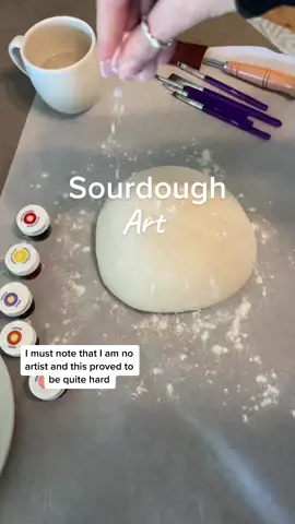 The painting skills can only go up from here 🤣 #sourdough #sourdoughforbeginners #sourdoughart #paintedsourdough 