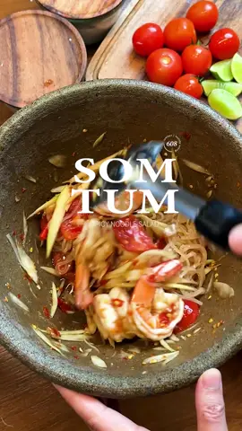 “ส้มตำเส้นเล็ก” 🦐🍃🍂 #ส้มตำ #somtum #ห้องครัวtiktok #ห้องครัวติ๊กต๊อก #tiktokพากิน #tiktokuni #tiktokfood 