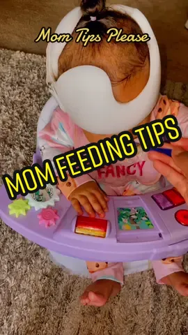 Mom tips please! Aniyah will have an evaluation for physical therapy soon but im wondering what to do in the mean time! This is mostly when shes eating so im probably going to switch her to a high chair soon for meal time. #momtips #momtok #babytok #mybabies #helmetbaby #eatingbaby #kidsphysicaltherapy #fyp #trending 