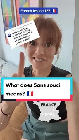 Replying to @periwinkle44  🇫🇷Key words : sans : without Souci :  worry  plural would be soucis :) ♥️it pretty much lean carefree  #melbourneaustralia #sanssouci #sanssoucisydney #LearnOnTikTok #frenchlesson #loveparis #emilyinparis #learnfrencheasily #learntok #frenchforbeginners #easyfrench #frenchwords #improveyourfrench #carefree #frenchaccent #frenchpronounciation 