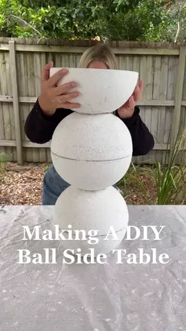 Making a DIY Ball Side Table - using plant pots! Tap the link in my bio for the tutorial 🛠️ #DIY #diyhome #diysidetable #diyfurniture #diytable #diytabletop #learningontiktok #diyhomedecorideas #