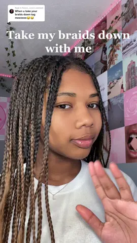 Replying to @5starrz_.nunu Watch me take down my braids🌸 #braids #frenchcurlbraids #braidtakedown #braidremoval #oldbraidstakedown 