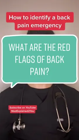 Do you know these are red flags for? #fyp #backpain #backpainrelief #medicine #doctor #emergency #emergencyroom #redflag #redflags #diagnosis #diagnose #dr #pa #nurse
