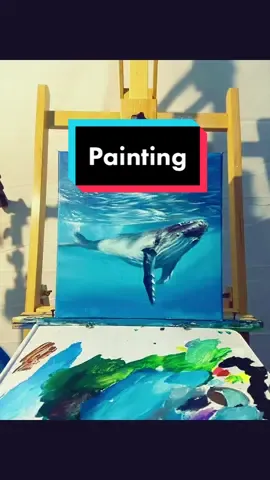 How to paint a beautiful picture of a deep sea whale using acrylic paint#painting #artist #paintingideas #fyp #foryou 