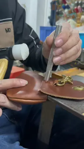 Leather maker at work