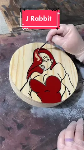Jessica rabbit stain #woodtok #satisfying #satisfyingvideo #asmr 