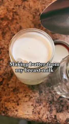 I made butter from my breastmilk! Our bodies are amazing! Would you try doing this? Put it in the comments! #fyp #trending #domperidone #pumping #pumpingmom #pumpingmama #pumpingjourney #breastfeedingjourney #breastfeeding #breastfeedingtok #sahm #breastmilk #breastmilkbutter #makebutter #makingbutter #food #liquidgold 🤍✨🐮🍼